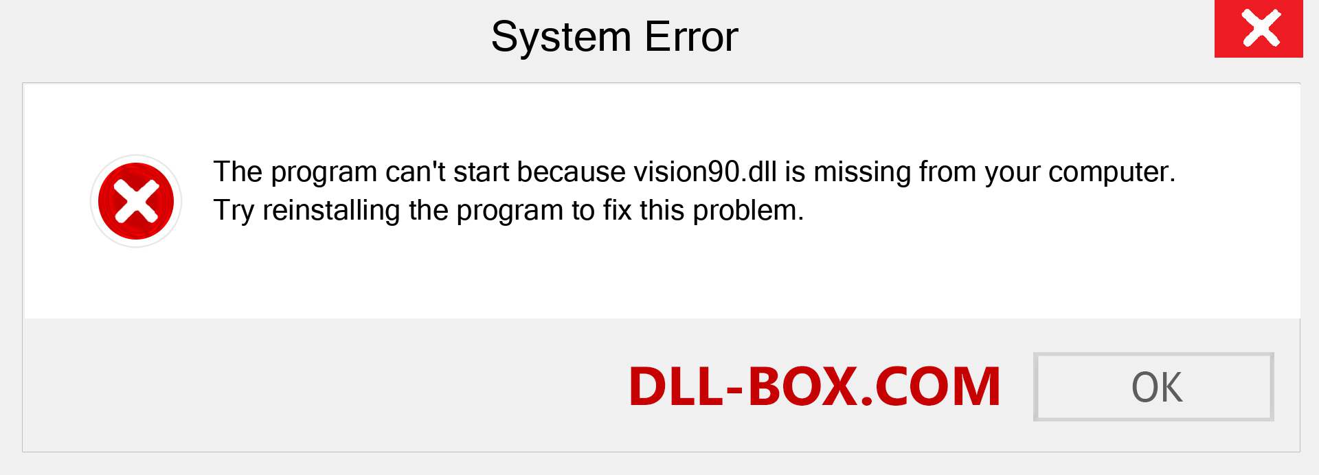  vision90.dll file is missing?. Download for Windows 7, 8, 10 - Fix  vision90 dll Missing Error on Windows, photos, images